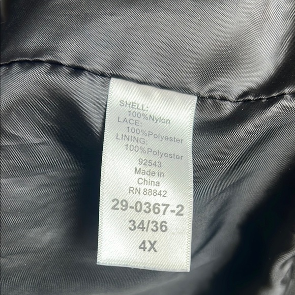 Roaman's Plus Size Nylon Coat Black with Lace Design XXXXL 4X - Picture 8 of 8